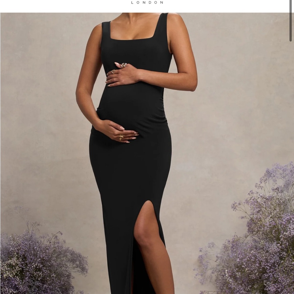 Club London Avril Square Neck Maternity Dress